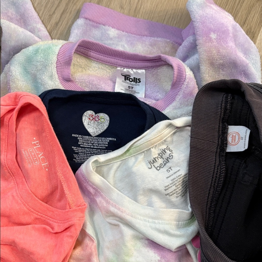 GIRLS 5T clothing bundle lot shirts jeans long sleeve comfy casual play colorful - Picture 2 of 4